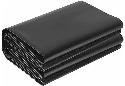 Strapazierfähige schwarze HDPE-Teichfolie, wasserdichte Folie für Wasser, Gartenteich, Wasserfall und Schwimmteich, langlebige Membranfolie für Wassergarten und Bachläufe, 1 x 1 m Größe, ideal für