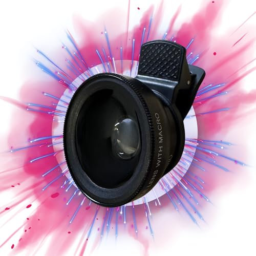 TronicXL Objectif macro 2 en 1 pour smartphone - Kit d'objectifs grand angle - Compatible avec iPhone Samsung Pixel Android - Objectif macro pour téléphone portable - Accessoires de photographie