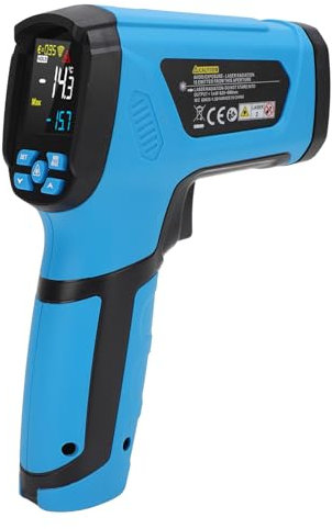 Infrared Thermometer Color LCD Screen Contactless Handheld Heat Temperature Gun with K Type Probe for Oven BBQ HVAC