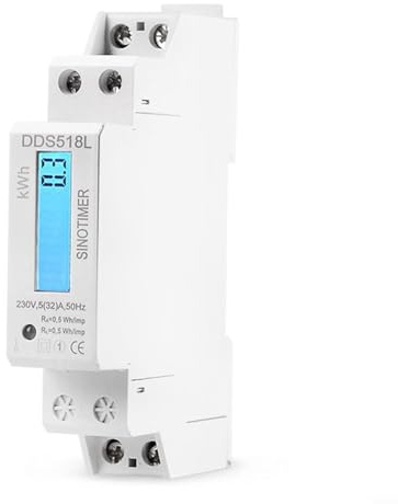 Wattmètre kwh compatible WiFi Consommation d'énergie Compteur d'énergie Rail DIN 230 V avec minuterie (230 V)