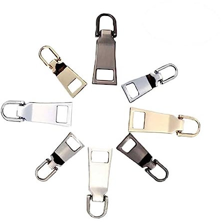 KONTONTY 8pcs Nickle Zipper Pulls for Luggage Zipper Pull Replacement Slider Quick Release Handbag Head