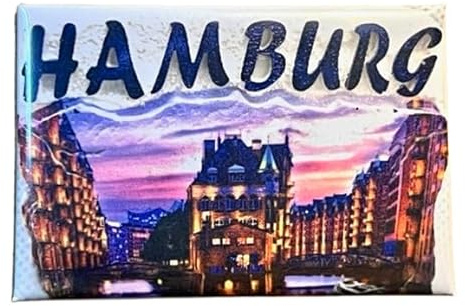 Hamburg - Deutschland, Hamburg Souvenir, Hamburg Kühlschrankmagnet, Reiseandenken aus Hamburg, Hamburg Geschenk