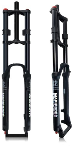Horquilla for Bicicleta Con Suspensión Neumática 26/27.5/29 Recta Doble Hombro Horquilla 1-1/8 Viajar 180mm Horquillas Bicicleta Con Amortiguación Bloqueo Manual 9*100mm QR(Schwarz,27.5)