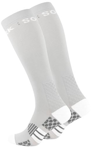 STARK SOUL COMPRESSoxx – Unisex Kompressions-Sportsocken für Laufen, Fitness & Reisen - Hellgrau, GR. 39-42