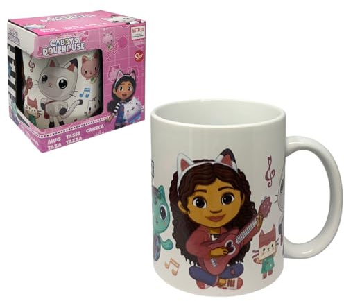 CARTOON Taza Gabby's Dollhouse de cerámica modelo Mug 325 ml taza de desayuno para niños
