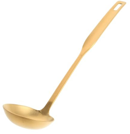 ULTECHNOVO Goldfarbene Edelstahl Suppenkelle Mit Langem Griff Dicke Schöpfkelle Für Heißen Topf Vielseitig Einsetzbar Zum Servieren Und Abseihen Von Suppe Und Soße Küchenutensil