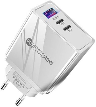 Adaptateur de Chargeur USB - Adaptateur de Charge Rapide PD 3.0,Protection Contre Les Surtensions Et Surchauffes pour Accessoires Électroniques Téléphones Et Tablettes