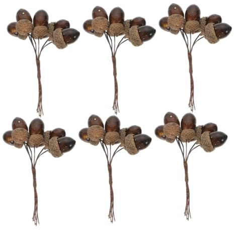 BESTYASH 6 Pièces Bouquet de Pommes de Pin Artificielles Décoratives pour Noël Branches de Sapin Réalistes pour Décoration DIY Festive