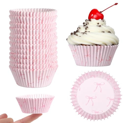 300 PCS Mini Muffins Papierförmchen Rosa Cupcake Förmchen Muffins