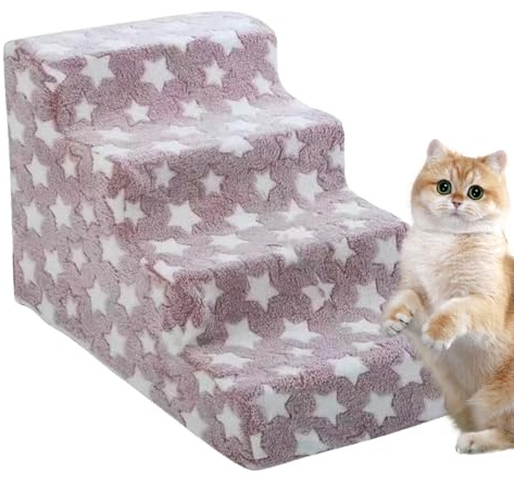 Hundetreppe für Bett, Katzentreppe für Fahrzeug, rutschfeste, abnehmbare Haustiertreppe für Wohnzimmer, Arbeitszimmer, Schlafzimmer, Fahrzeug, Fensterbank, Bett, Couch, Welpen, Kätzchen