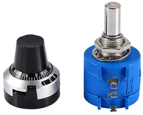 Telituny 10K Ohm Potentiometer 3590S-2-103L, 10-Gang Drahtgewickeltes Potentiometer mit Zählscheibe, Präzisions Poti für Industriesteuerungen Schweißgeräte