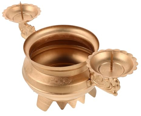 TOPPERFUN Bol Festif Métal pour Décorations de Puja Bougeoir Chauffe-Plat Indien Bol Flottant pour Compositions Végétales Décoration Intérieure pour Mariages et Fêtes Imitation Cuivre