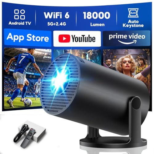 Videoprojecteur AKIYO O2 Apps intégrées avec WiFi 6 et BT 5.4