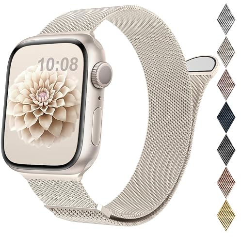 EPULY Milanese Edelstahl Armband Kompatibel mit Apple Watch Armband 40mm 42mm 38mm 41mm 44mm 45mm 46mm 49mm, Einstellbar Magnetisch Metallarmband für iWatch Series 11 10 9 8 7 6 5 4 3 SE 3 Ultra 3