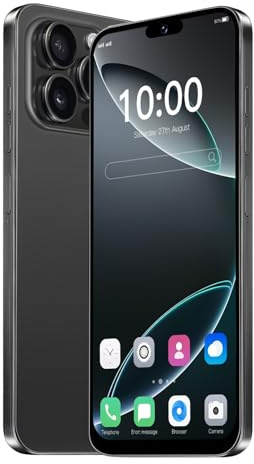 JtQtJ 4G Smartphone, 6.3 HD Screen Mobile Phone, 32GB ROM (Expansion to 256GB), 4500mAh Large Battery, Dual SIM Dual Camera,Android 12.0,Support WIFI/Bluetooth/Face ID/GPS/OTG (Black)