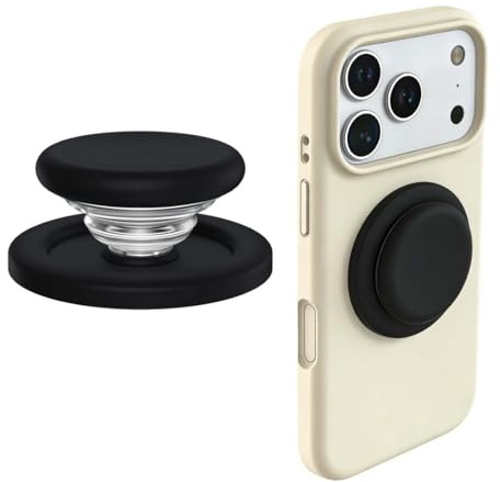 KEPYATI Anello Cellulare Magnetico, Impugnatura Magnetica In Morbido Silicone, Compatibile Con Iphone 17/16/15/14/13/12, Comoda Impugnatura One-Touch, Telefono Android (Nero)