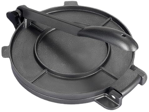 Qcwwy Waffel-Donut-Kuchen-Maker, Aluminiumlegierung, Mehrzweck-Roti-Maker für Mais-Teig, Pizza, Kuchen, Mehl, Verwenden Sie eine 20,3 Cm Große Tortilla-Presse (BLACK)