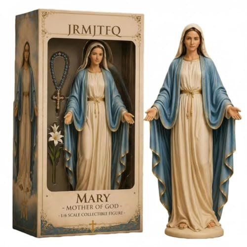 Figura coleccionable de la Virgen María, Virgen Madonna, estatua religiosa católica, Santa Guadalupe, resina pintada a mano, decoración cristiana de oración, altar, regalo, escultura del hogar (1)