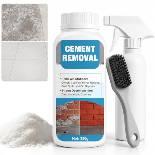 350g Zementlöser, Quita Cemento, Eliminador de Residuos Cemento Azulejos | Agente Desempañador de Cemento para Baldosas, Removedor de Concreto, Elimina Eficazmente Residuos Rebeldes,Agente de Limpieza