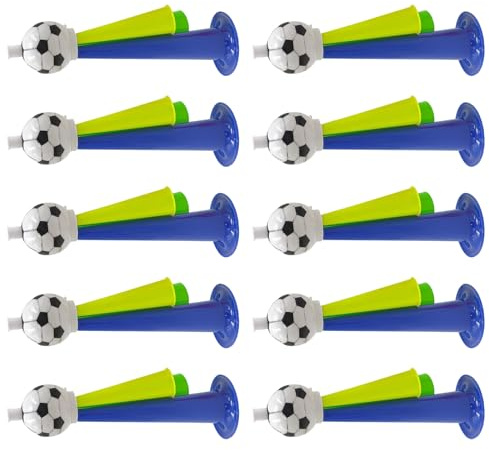 Tizuqe 10 Stück Kunststoff Vuvuzela Hörner, zufällige Farben, Trompeten für Fußballspiel Feier und Outdoor Festivals, Party Geräuschmacher