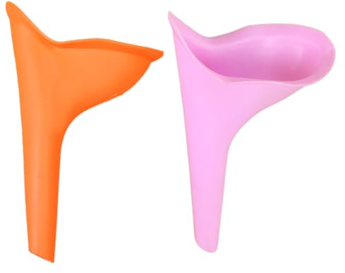 QEXUJOW Higiene y limpieza de acampada y marcha,Paquete de dos urinarios portátiles de silicona para mujeres, reutilizables, dispositivo para orinar fácilmente y usarlo fuera de casa.