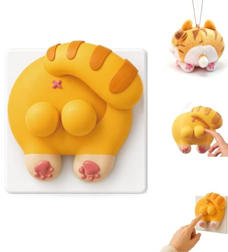 Cache-interrupteur humoristique en forme de derrière de chat (1PC) | plaque pour interrupteur double à bascule, décoration murale originale pour chambre, cuisine ou dortoir