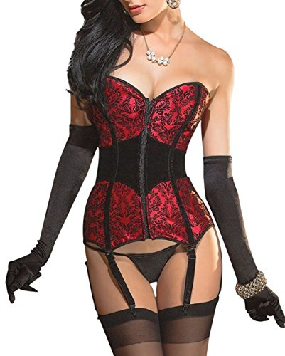 Kelvry Donna Sexy Gothic Burlesque in Corsetto Corpetto Bustino Top