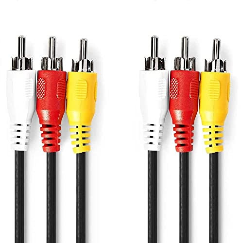 CABLEPELADO Kabel 3 Cinch-Stecker - 1 Anschluss Video Composite und 2 Stereo-Audio - Premium Audio Video - 3 Meter