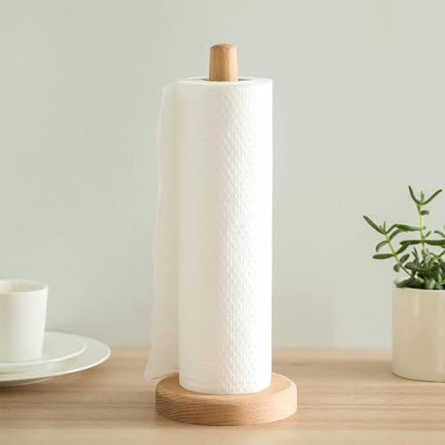 UHBGT Portasciugamani da cucina, appendiabiti da bagno, supporto per rotolo di carta da bagno, semplicemente in piedi, in legno, per armadietti, tavoli (fondo rotondo)
