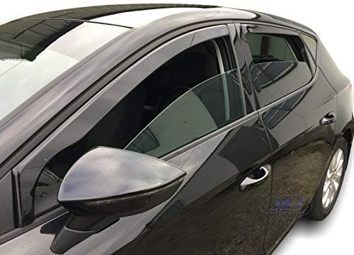 J&J AUTOMOTIVE Windabweiser passend für Seat Leon 3 5-Türer 2013-2020 4tlg, Heko Regenabweiser Vorne Hinten Getönt Dunkel Passform