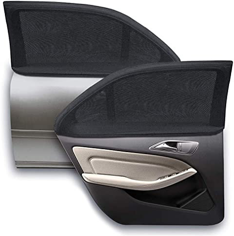 WIN.MAX Sonnenschutz Auto Baby mit Zertifiziertem UV Schutz,Universal Sonnenblende Auto Netz,für Seitenfenster Meshmaterial Schützt Mitfahrer, Kinder & Haustiere, 2 Stück (XL), Personenkraftwagen