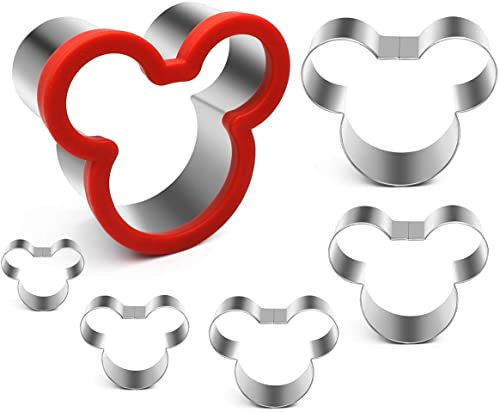 Topolino - Set di 6 formine per biscotti a forma di Topolino Disney Topolino, 4 cm, 5 cm, 6 cm, 7 cm, 8 cm, 10 cm