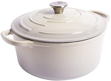 Larder & Vine Enameled Cast Iron 5.7 qt Dutch Oven Pot with Lid | Dutch Oven | Compatible on All Cooktops & Oven Safe to 500° F | Great for Sourdough Bread | Stone
