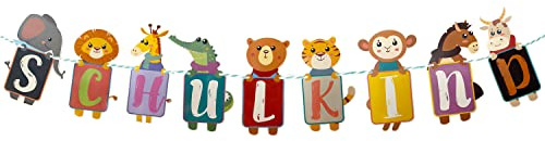 Oblique Unique® Schulkind Girlande mit Tieren Hänge Deko Schuleinführung Einschulung Schulanfang Schulstart Dekoration Banner Schule Jungen Mädchen