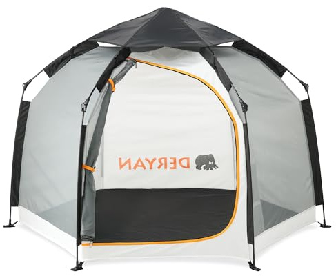 Deryan Up To Go Playpen - Pop-up tragbarer laufstall - Strandzelt für Kinder von 0 bis 10 Jahr - Laufgitter mit Moskitonetz - UPF-50+ - 134x134x109 cm - Creme