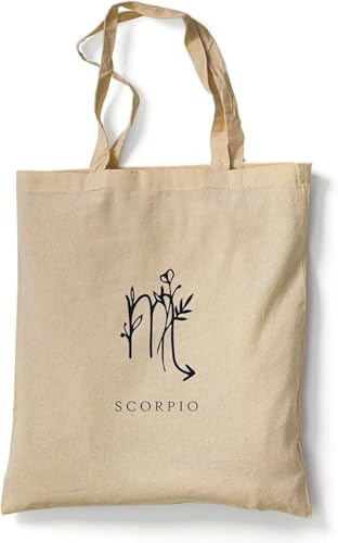 tradercat Jutebeutel bedruckt mit Motiv, Stoffbeutel bedruckt aus 100% Baumwolle - Tote Bag, Einkaufsbeutel, Einkaufstasche, Shopper und Baumwolltasche mit langen Henkeln, Sternzeichen Stier