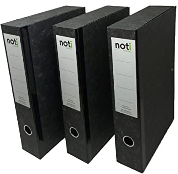 Box File Foolscap, Lockspring, Ring Pull & Catch, 75mm Spine, Black & White (Box of 3)