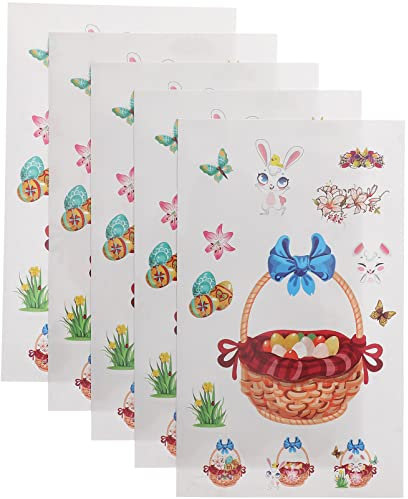 BESTonZON 20 Blätter Ostern-kühlschrankmagnete Feiertagsfenster-osteraufkleber Ostern Glasfenster Haftet Urlaub Fenster Ostern Aufkleber Abziehbilder Partybedarf Rechner Kleinkind Papier
