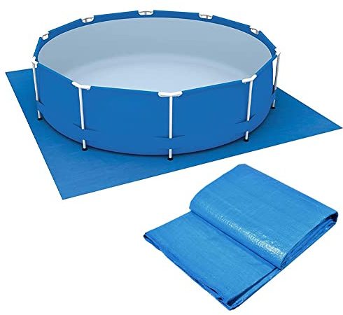 ZAYMDO Pool Bodenplane, Pool Ground Tuch, Faltbarer Schwimmbadbodenschutz, wasserdichte rechteckige Poolmatte für Rahmen Pool und Oberirdische Pools (396 * 396cm)