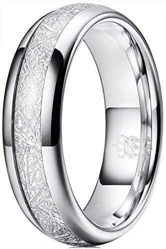 Three Keys Jewelry Mens Womens Tungsten Meteorite Hunting Carbide Unisex Viking Wedding Bands Rings for Men Women 6mm Comfort Fit Vintage Silver Size 7