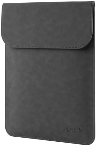 Allinside 13 Zoll Laptophülle für MacBook Neo, Air 13 & Pro 13, Schwarz | PU-Lederhülle in Wildlederoptik für Neo, Air 13 2018–2026 & Pro 13 2016–2022. Schlank, wasserabweisend für Reisen