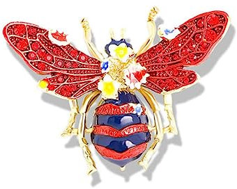 YAHOYA Broche d’Abeille rétro Peinte à la Main Broche Retro Broch Fleur Rose Personnalité Broche créative Haut de Gamme Sense Bijoux