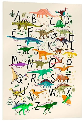 Posterlounge Dino-Alphabet Acrylglasbild von Kidz Collection 30 x 40 cm Wandbilder Wanddeko