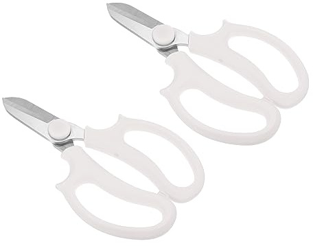 PATIKIL Floral Scissor, 2 Pcs Garden Scissors Floral Shears Gardening Pruning Shears Scissors with Comfort Grip Handle for Plants Trimming, White