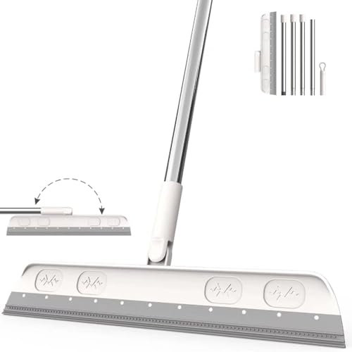 Raclette de sol, 150 cm, raclette de douche, raclette de douche, raclette de douche avec manche, raclette à eau (gris)