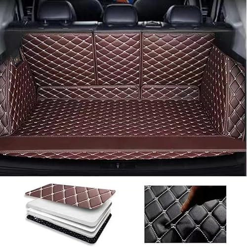 FLYUFO All Inclusive Kofferraummatte für Tesla Model Y 2021 2022 2023, Kratzfest und verschleißfest Kofferraum Schutzmatte Cargo Liner Tray Zubehö,F Coffee