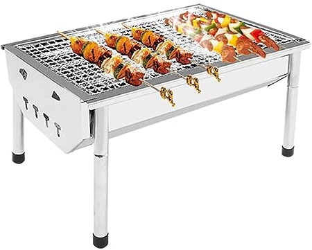 Barbecue au Charbon de Bois Grille de Barbecue épaissie en Acier Inoxydable, Barbecue à Charbon de Bois extérieur pour Le contrôle de la Flamme, pour la Cuisine en Plein air Gril au Propane sur Pied
