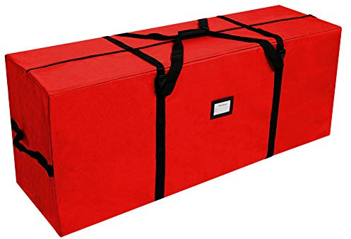 GUDELAK Christmas Tree Storage Bag, Fits Up to 7.5FT Christmas Tree, Red | Heavy Duty Christmas Tree Bag with Durable Handles, Zipper, 600D Oxford Christmas Tree Storage Box, Tear-Resistant Waterproof