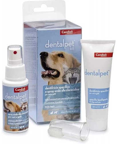 Dentalpet kit- Dentifricio e Collutorio per Cani e Gatti, Dentifricio Enzimatico