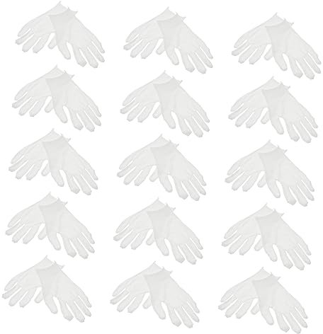 PLAFOPE 15paare Baumwollhandschuhe Weiss Für Trockene Hände Feuchtigkeitsspendende Handschuhe Als Inspektionshandschuhe Arbeitshandschuhe Oder Servierhandschuhe